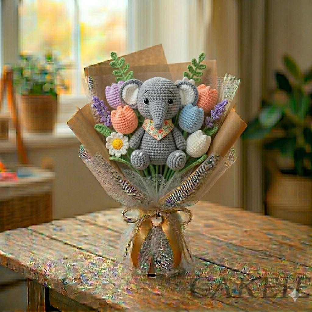 Crochet Elephant Bouquet